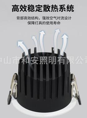 聚想筒灯led嵌入式家用商用客厅走廊孔灯深防眩全光谱高显色筒灯