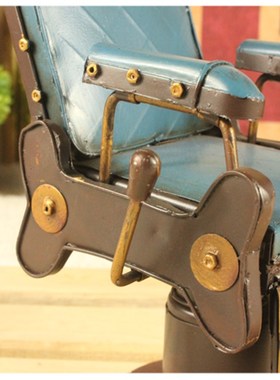 复古美发椅子摆件 铁艺美发店餐厅家居创意装饰品