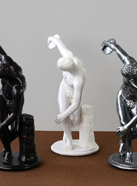 人物雕塑掷铁饼者男体育员雕像书房书桌家居装饰品摆件