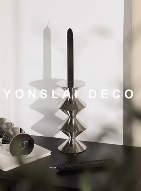 现代轻奢金属电镀烛台摆件桌面蜡烛摆台装饰品客厅家居餐桌软装