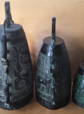 青铜编编钟 仿古摆件 乐器器钟挂件 家居装饰品 古代乐器 四虎钟