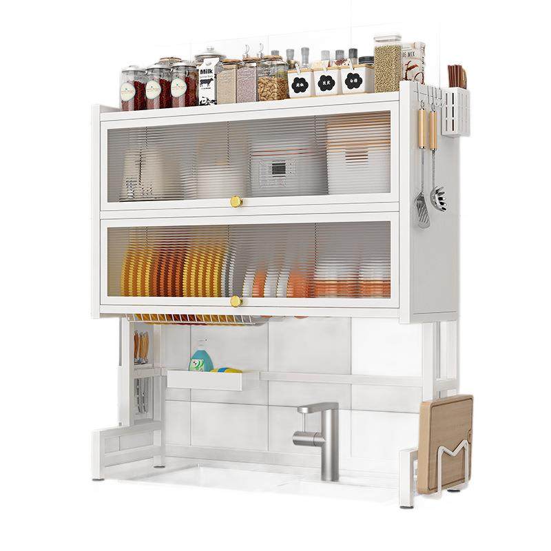 【折扣价】收纳置物架台面白色防尘储物碗柜水餐具沥水架洗碗厨房,淘宝优惠券,粉丝福利购,淘宝优惠卷