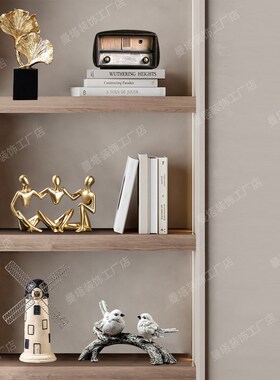 柜子简约现摆件家居客厅书柜摆设欧式轻奢装饰品