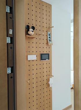 实木洞洞板展示架木质桌面墙面书桌收纳墙入户门口玄关置物架其它
