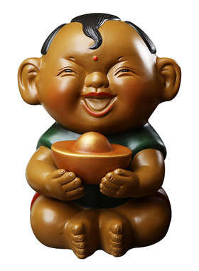 招财童子送财娃娃摆件家居装饰店铺开业礼玄新居客厅品关摆设