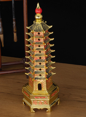 文昌塔层书房书桌客宝桌面装饰 十三层厅塔摆件