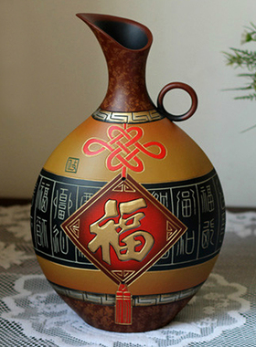 博古架装饰品摆件现轻奢玄关电视旁个性花瓶中国特色