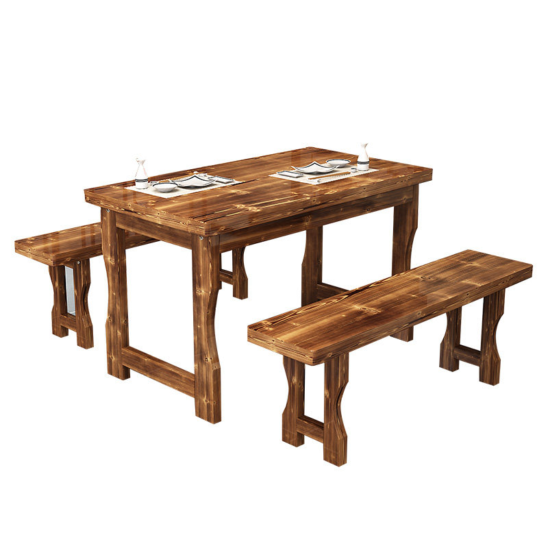 快餐桌椅组合实木火锅烧烤店桌子早餐小吃店饭店餐桌面馆碳化桌椅,淘宝优惠券,粉丝福利购,淘宝优惠卷