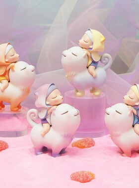 白夜童话猫将军创意礼物可爱汽车内装饰品摆件治愈手办生日礼品女