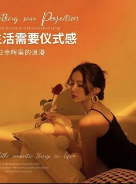 2025新款网红落日灯夕阳氛围感直播间背景补光落地灯大光圈日落灯