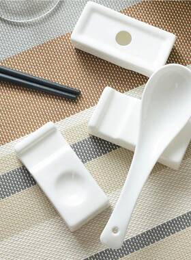 餐桌筷子架托10只勺子架托家用搁筷子托骨瓷勺子托中式陶瓷筷子架