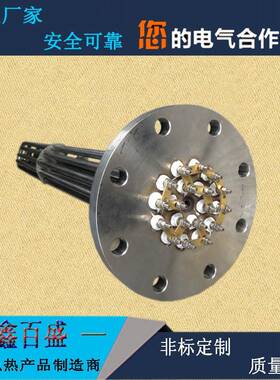 30KW管道专用不锈钢法兰电加热器耐酸碱钛合金加热管带罩壳