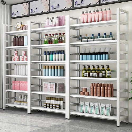 超市货架多功能简易储物架样品陈列柜钢木品展示架 - 图2