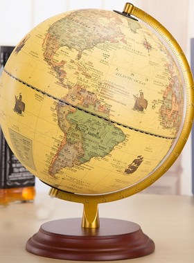 复古仿古地球仪发光礼物家居立体装饰大号儿童书房办公摆件