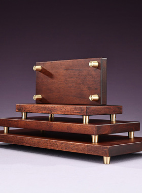 仿胡桃木搭配底座新中式摆件