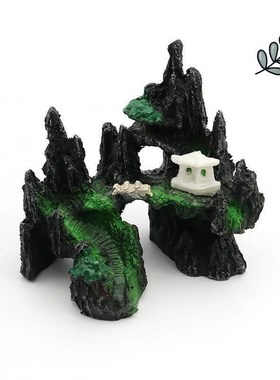 鱼缸造景石头假山天然树脂造景仿真石头用品龟鱼缸装饰水族箱