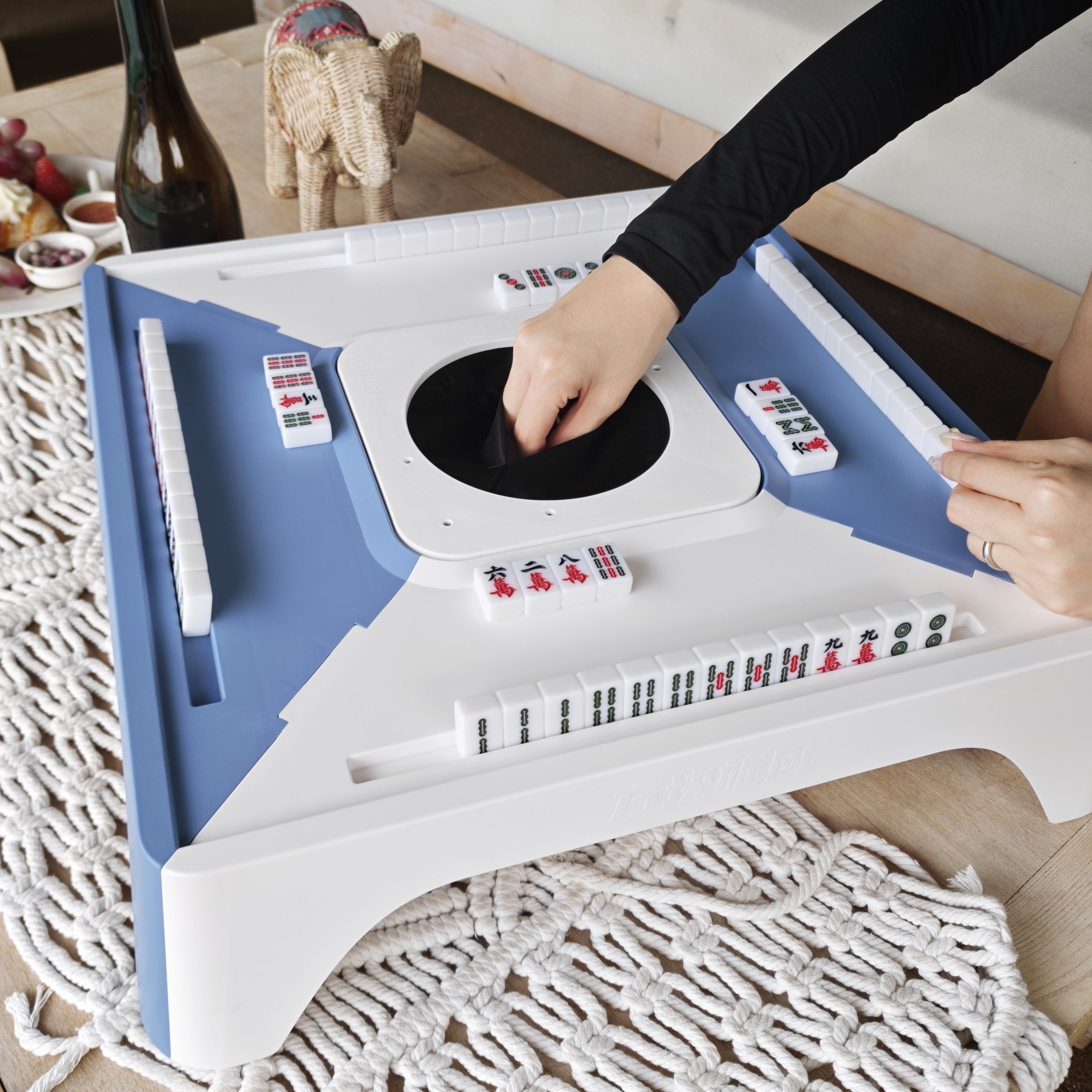 方块旋风便携式半自动迷你小型宿舍麻将户外露营麻将桌盲盒麻将机,淘宝优惠券,粉丝福利购,淘宝优惠卷