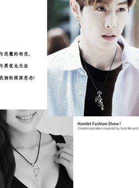 925银饰天使翅膀吊坠爱心项链情侣饰品男女一对创意挂件生日礼物