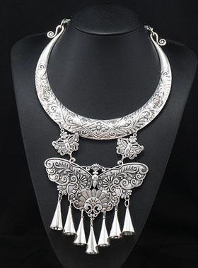 少数民族风项圈手工特色侗族苗银项链复古舞蹈演出贵州苗族配饰女