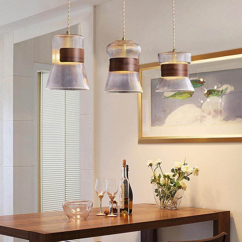 餐厅吊灯复古日式三头胡桃木玻璃餐桌吧台橱窗卧室床头灯复古风,淘宝优惠券,粉丝福利购,淘宝优惠卷