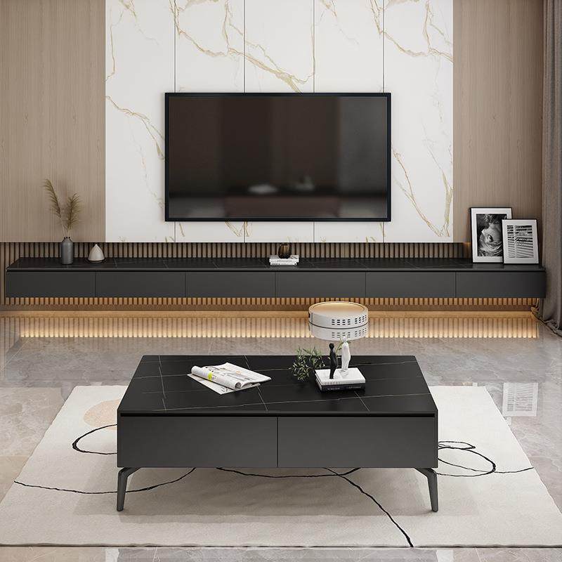 岩板悬空电视柜茶几组合简约现代客厅家用小户型轻奢墙壁挂式机柜,淘宝优惠券,粉丝福利购,淘宝优惠卷