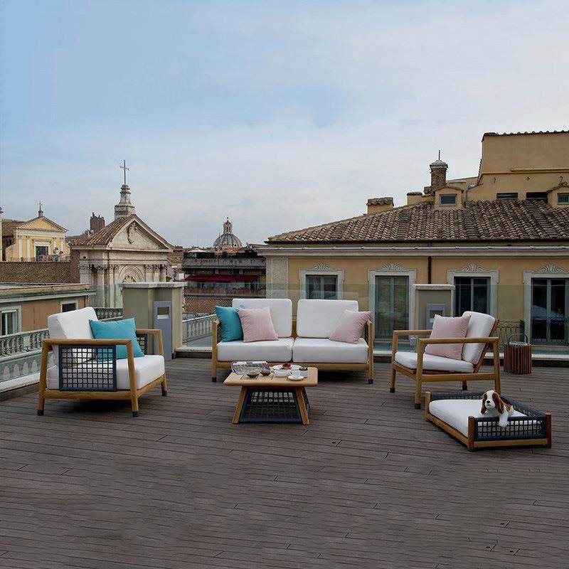 北欧户外设计藤编防水实木沙发室外庭院别墅家具花园阳台藤椅组合,淘宝优惠券,粉丝福利购,淘宝优惠卷