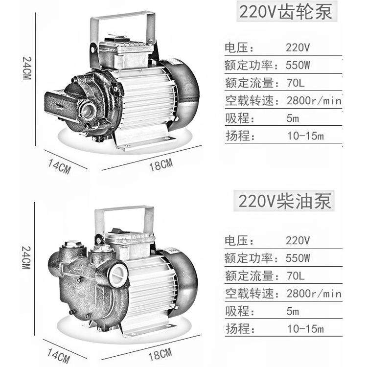 220V机油抽油泵液压油抽油泵自吸式齿轮泵电动齿轮泵 - 图2