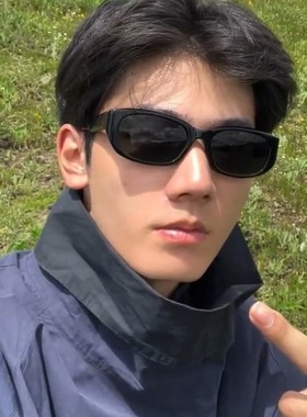 复古小框墨镜男款嘻哈美式街拍蹦迪登山防紫外线近视太阳眼镜女潮