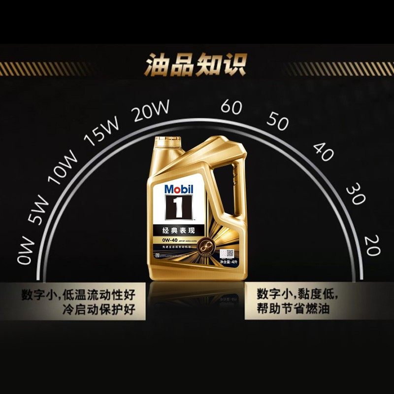Mobil美孚1号经典表现金美孚0W-40全合成机油汽车发动机润滑油4L,淘宝优惠券,粉丝福利购,淘宝优惠卷