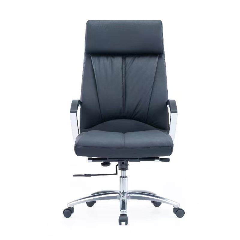 产地椅子万向轮带扶手高背老板椅弓形脚皮质商务会议椅椅子 - 图1