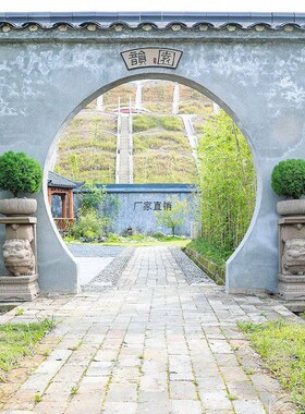 知饰仿石狮子摆件石雕门墩抱鼓石一对户外庭院造景布置花园装饰