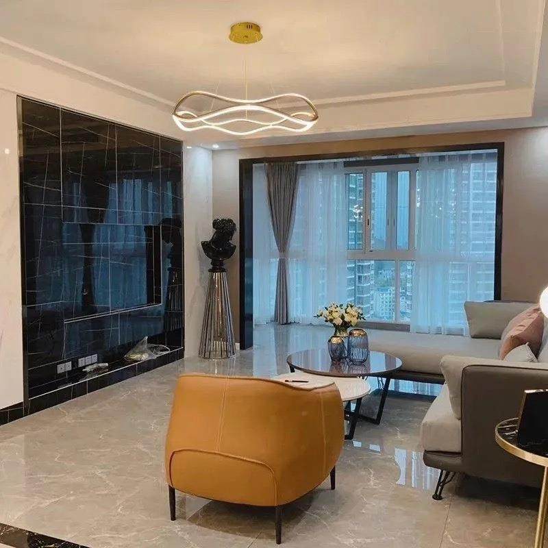 客厅餐吊灯新款轻奢波浪环形灯灯具现代简约大气卧室灯北欧餐厅灯,淘宝优惠券,粉丝福利购,淘宝优惠卷