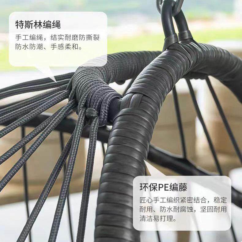双链藤编单人吊篮可折叠休闲吊篮椅支架结构稳固承重室内秋千,淘宝优惠券,粉丝福利购,淘宝优惠卷