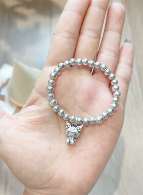 纯银库洛米手链儿童三丽欧女孩串珠银饰女童银手链项链圣诞节礼物