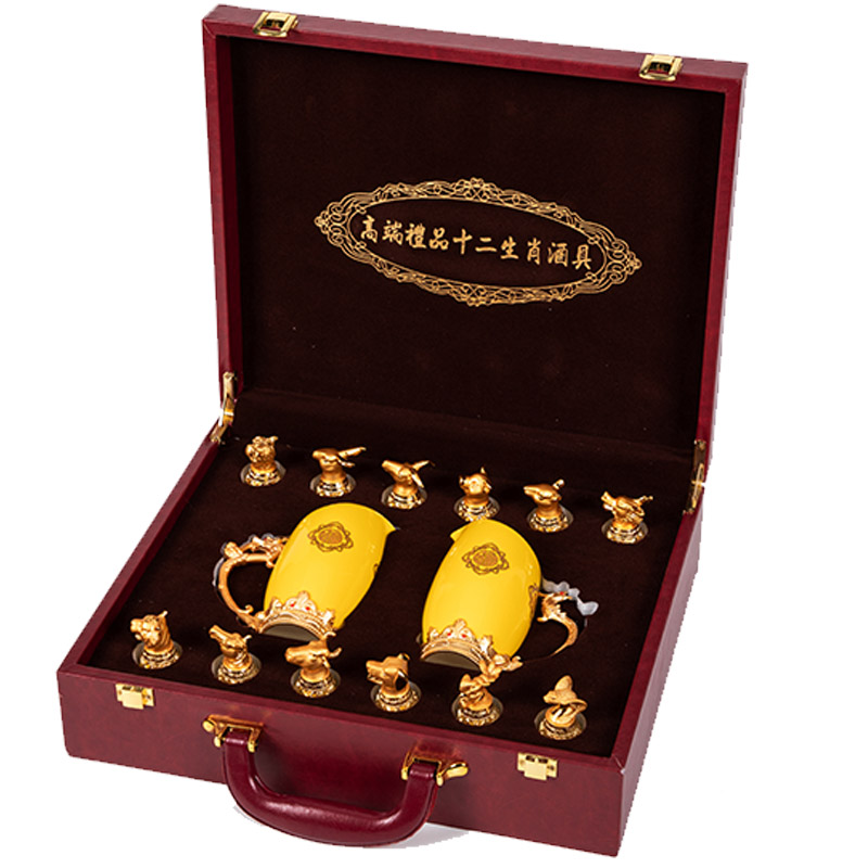 圆明园十二生肖兽首酒杯套装12只骨瓷家用龙凤杯陶瓷中式复古酒具 - 图3