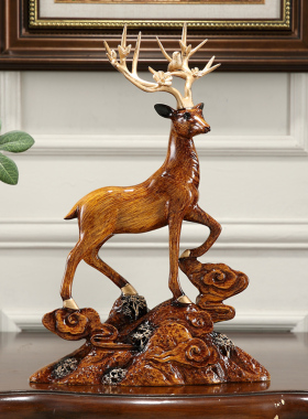 客厅招财鹿摆件欧式办公创意现家居装饰品软装开业新居礼品
