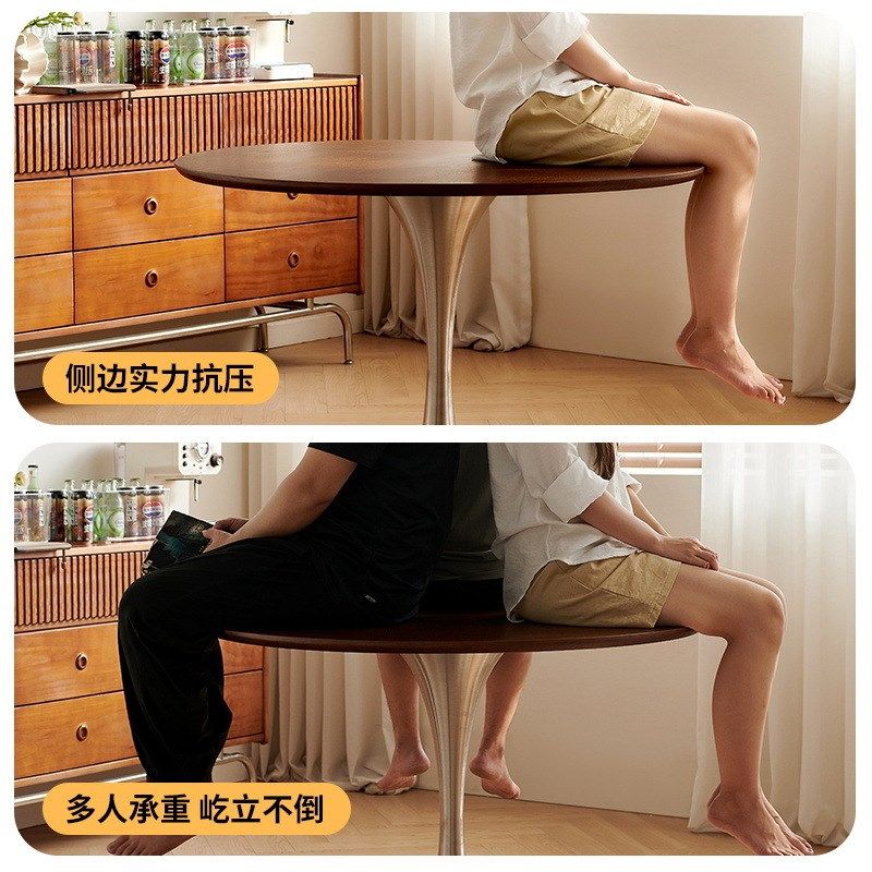 中古风小圆桌家用圆餐桌小户型饭桌网红复古洽谈桌椅组合,淘宝优惠券,粉丝福利购,淘宝优惠卷