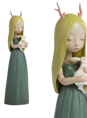 小鸡磕技兔小女孩创意礼品新婚礼物桌面摆件家居艺术品