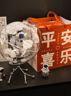 发光透明地球仪摆航宇件员太空人轻奢高档岁男女礼物孩生