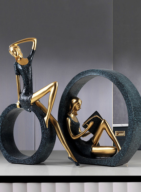 读书少女创意电视柜摆件小饰品现简约家居客厅卧室房间桌面摆设