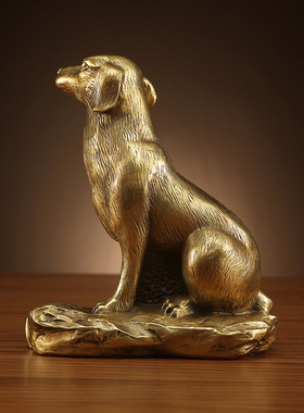 铜欣祥 铜狗摆件 十二生肖犬家居装饰品客厅玄关摆设摆件