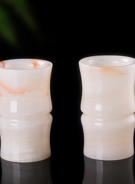 石诚记天然玉石大号笔筒摆件复古装饰礼品中国风创意个性定制