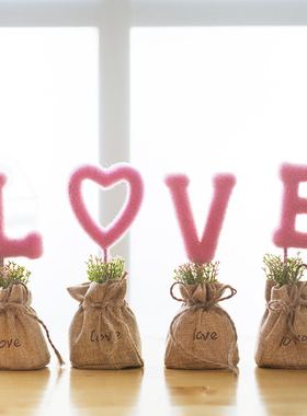 田园创意家居装饰品客厅摆件仿真盆栽 结婚礼物新房