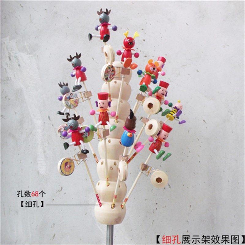 地摊热卖 手工制作木头人摇摇鼓展示架 冰糖葫芦支架可折叠,淘宝优惠券,粉丝福利购,淘宝优惠卷