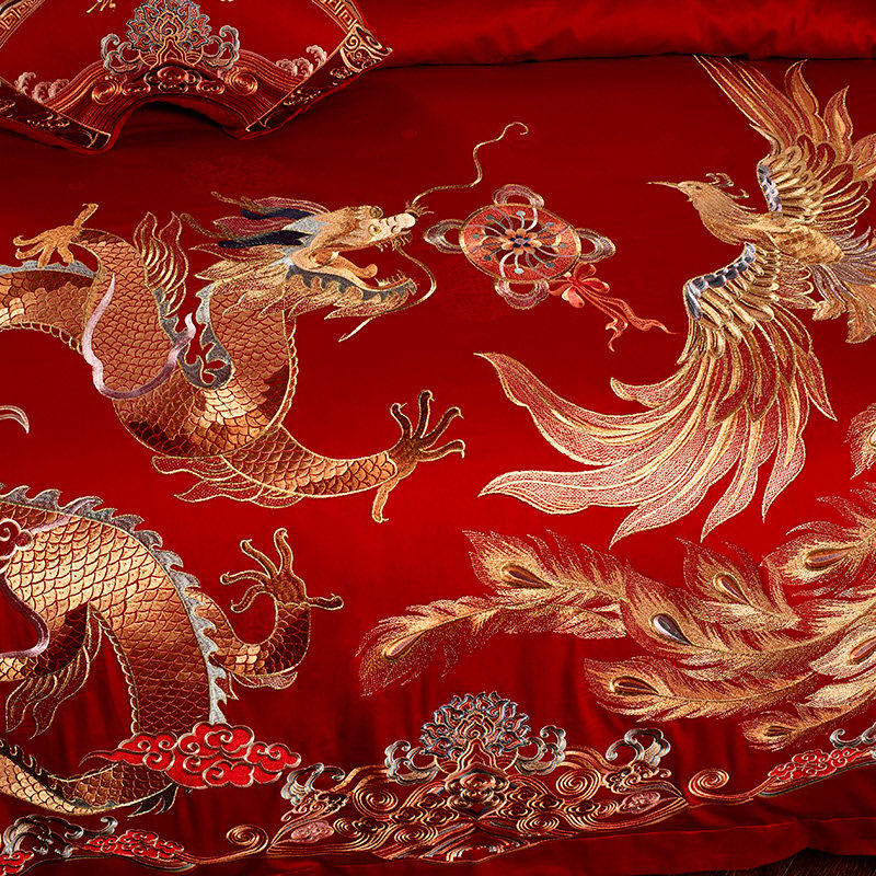 0s支全棉婚庆大红色龙凤婚房床上用品喜被子结婚六十件套,淘宝优惠券,粉丝福利购,淘宝优惠卷