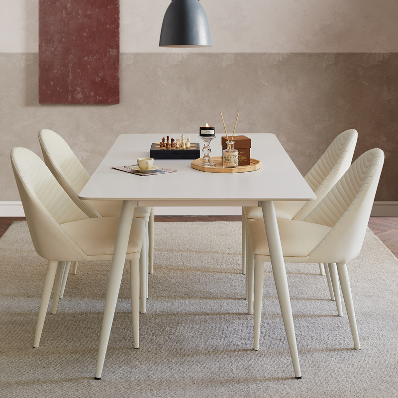 岩板餐桌轻奢现代简约家用小户型奶油风客厅大理石桌子长方形椅子,淘宝优惠券,粉丝福利购,淘宝优惠卷