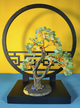 天然黄紫粉树招财树摆件客业玄关新迁乔居开厅送礼摇钱树