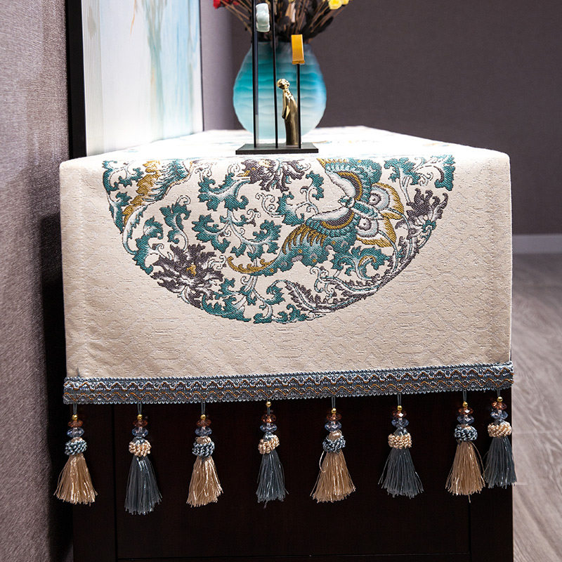 新中式布艺电视柜盖布桌布现简约中式中国风防尘罩茶几盖巾,淘宝优惠券,粉丝福利购,淘宝优惠卷