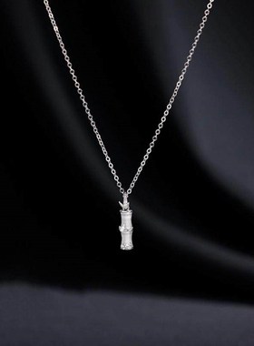 999纯银项炼女2025新款爆款竹节吊坠颈炼锁骨炼不掉色七夕送女友