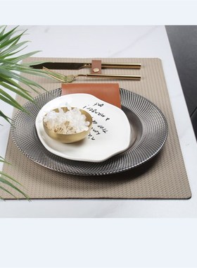 北欧样板间餐具套装软装餐桌摆台样板房餐盘轻奢简约家居餐盘摆件